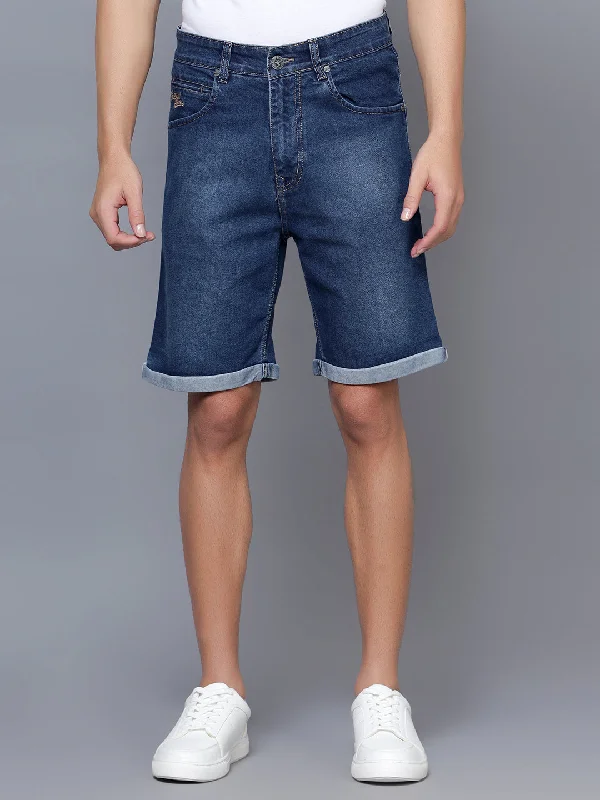 Men Dark Blue Shorts