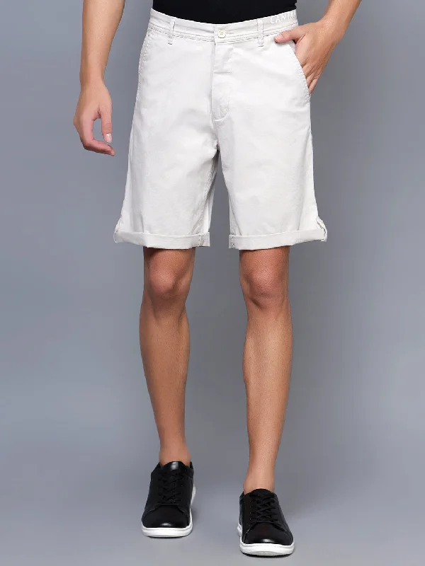 Men Ivory White Shorts