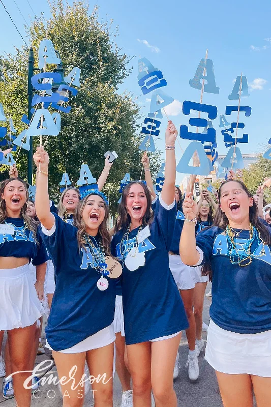 Alpha Xi Delta Navy Stitched Letter Jersey