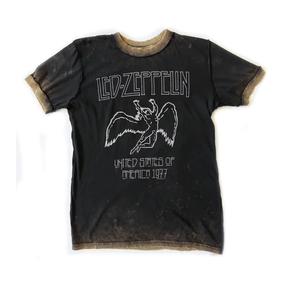 Amplified - Vintage Led Zeppelin '77 T-Shirt - Acid Wash Black