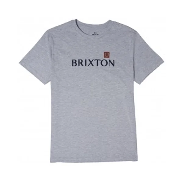 Brixton - Alpha Shield T-Shirt - Heather Grey SALE