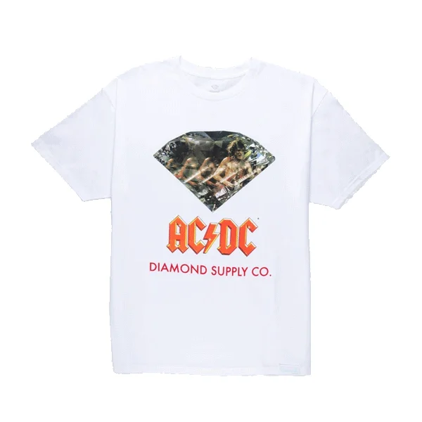 Diamond Supply Co. - AC/DC Diamond T-Shirt - White SALE