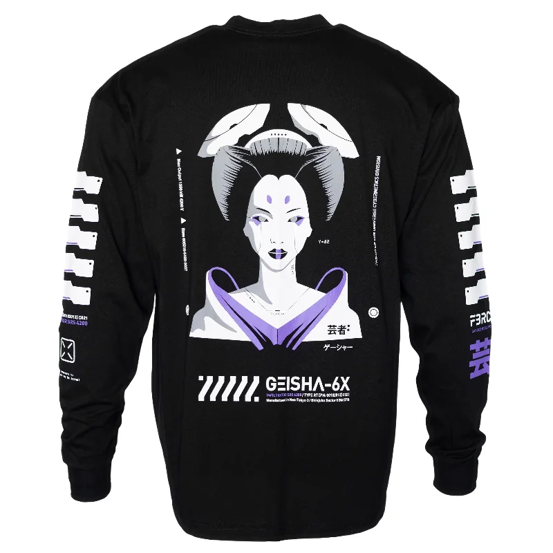 Geisha-6X Black Long Sleeve T