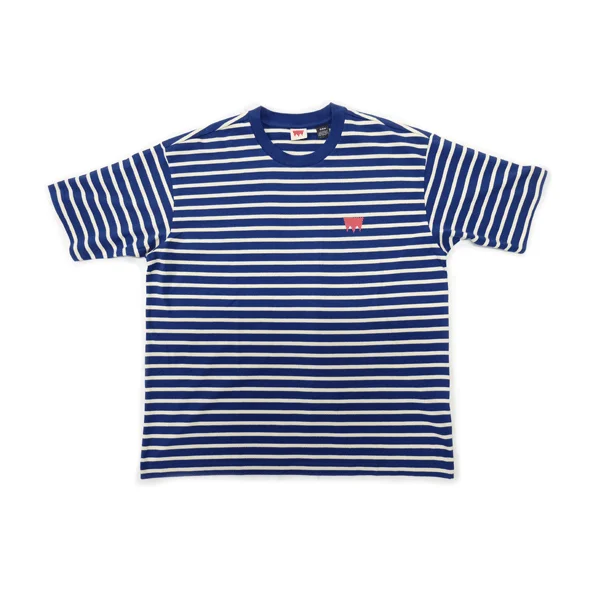 Levi's® Skate - Skate Graphic Box T-Shirt - Breton Stripe Cream/Blue SALE