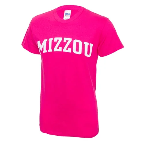 Mizzou Heliconia Pink Short Sleeve Crew Neck T-Shirt