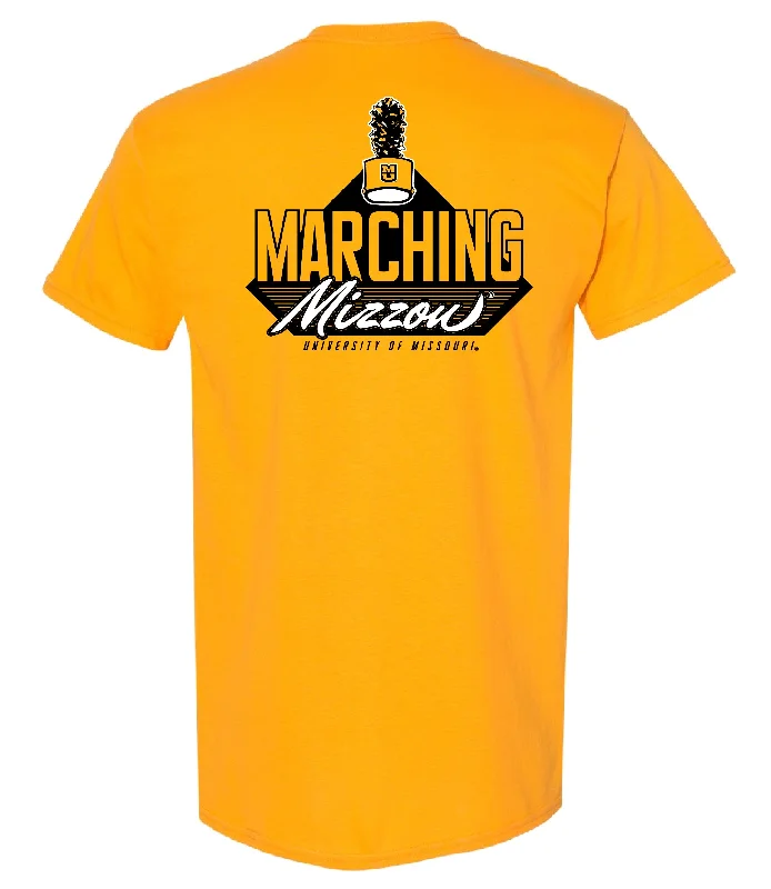 Mizzou Tigers 2024 Marching Mizzou Oval Tiger Head with Shako Gold T-Shirt