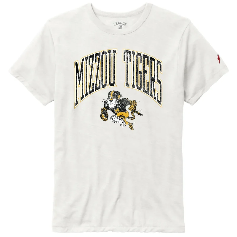 Mizzou Tigers Victory Falls Arched Vault Football Player White T-Shirt