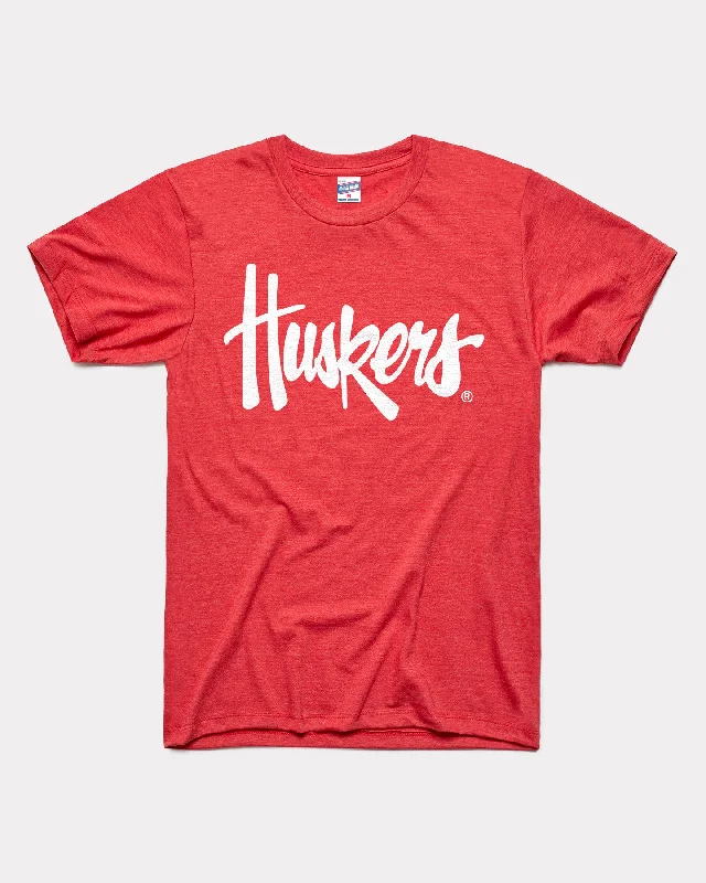 Nebraska Huskers Script Vintage Red T-Shirt