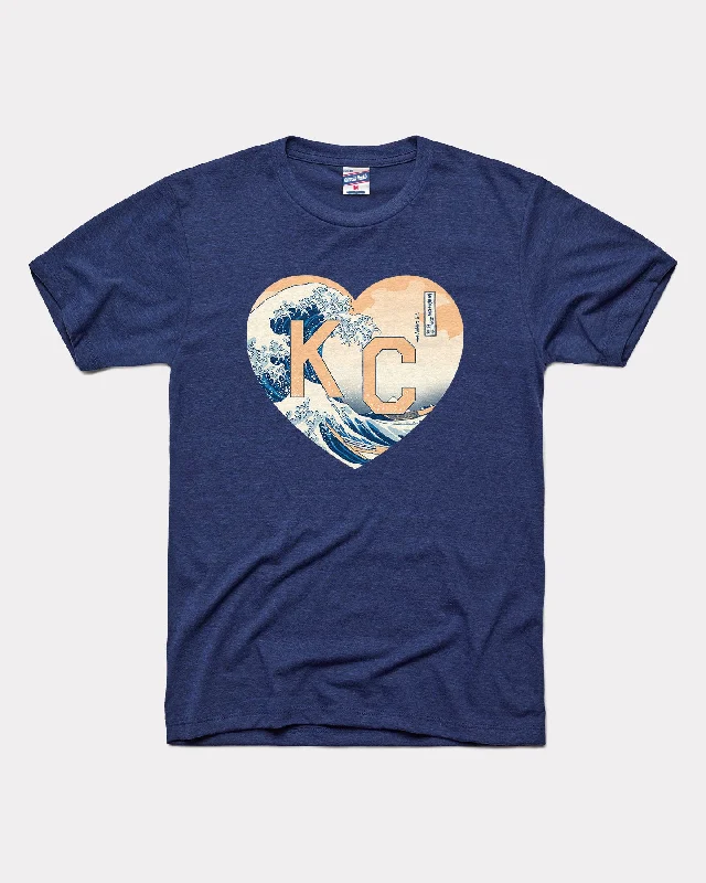 Nelson Atkins Hokusai Heart Navy T-Shirt