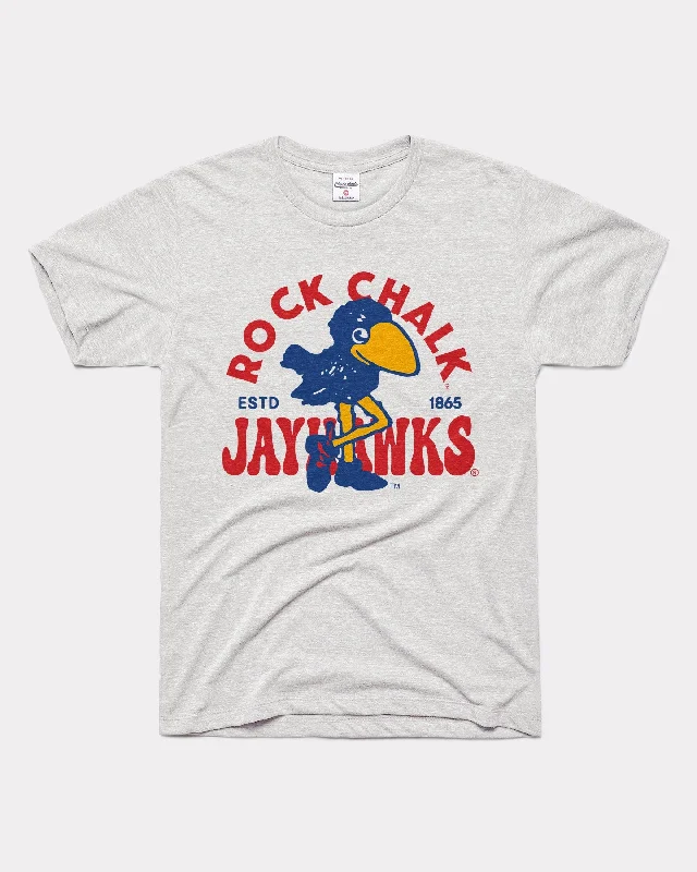 Rock Chalk Jayhawk Estd 1865 Ash Grey T-Shirt